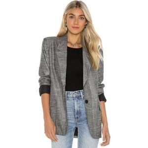 Women's Revolve BB Dakota Hot Shot Blazer Size Small Black Metallic Silver EUC